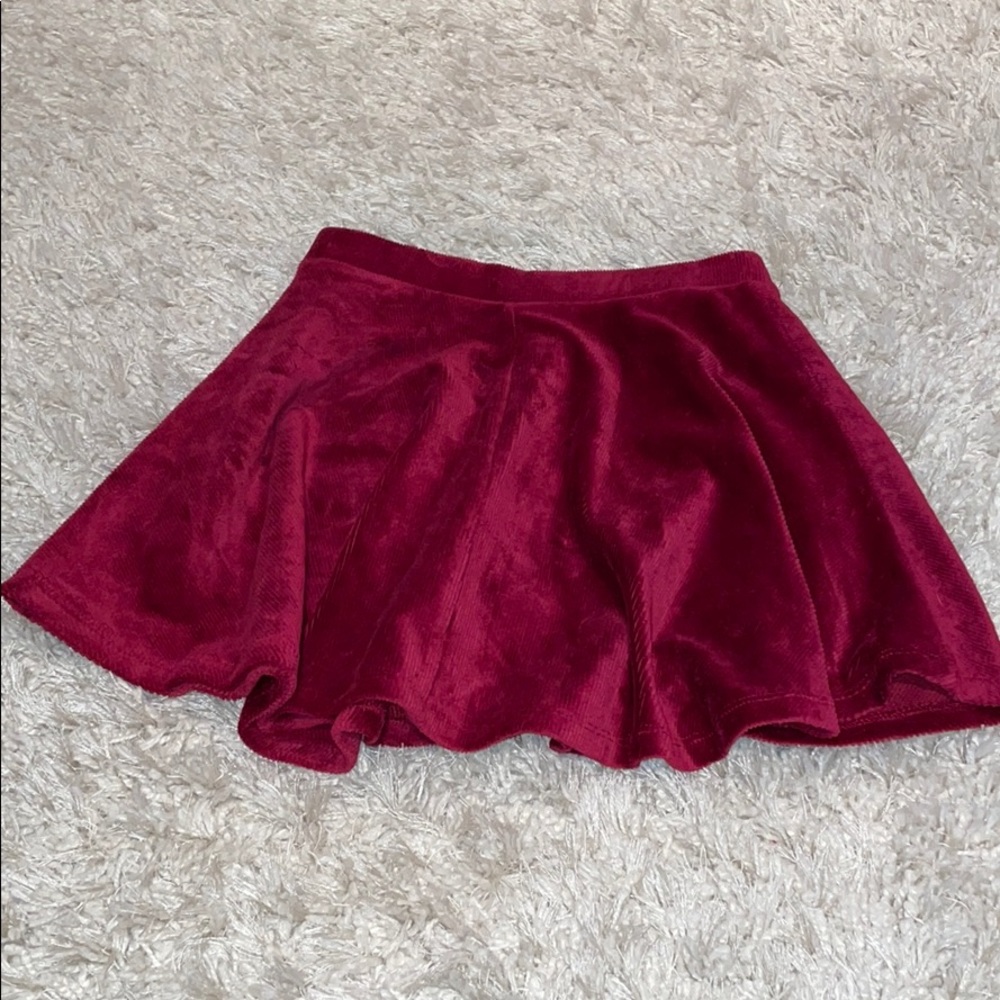 Maroon velvet skirt